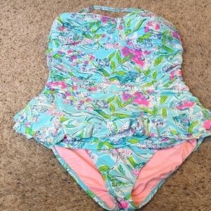 Lilly Pulitzer Tankini Two Piece in Blue and Pink Floral
